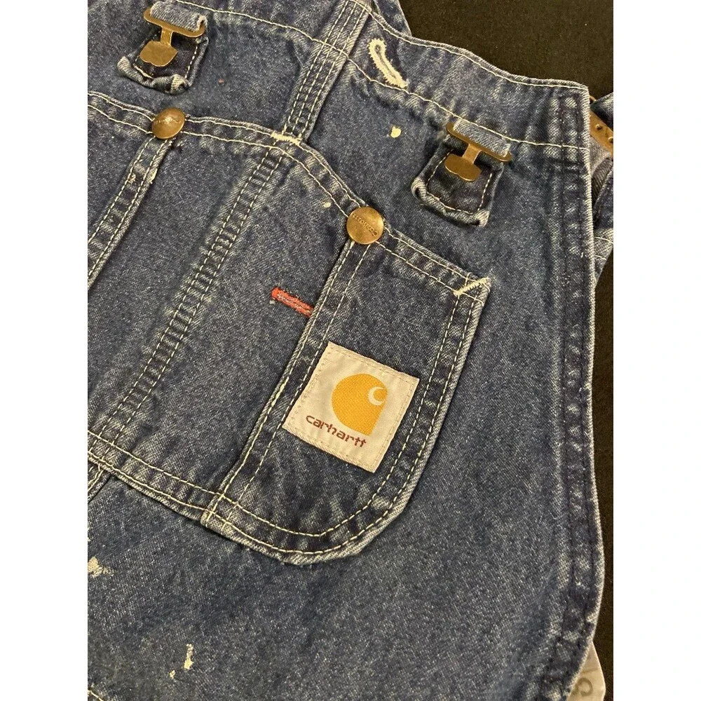 CARHARTT Carpenter Overalls Denim Jeans Bib Men’s 30X32 Jumpsuit Y2K Vintage